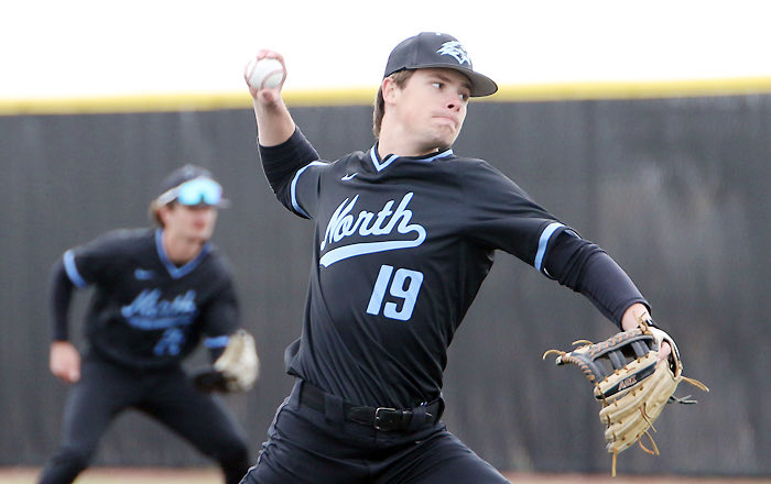 Elkhorn North’s Ian Christo pitched four strong innings to help the undefeated Wolves (11-0) beat Millard South 7-6 on Monday. Visit metrosportsplus.com to see where both teams are ranked in this week’s MSP Top 10.