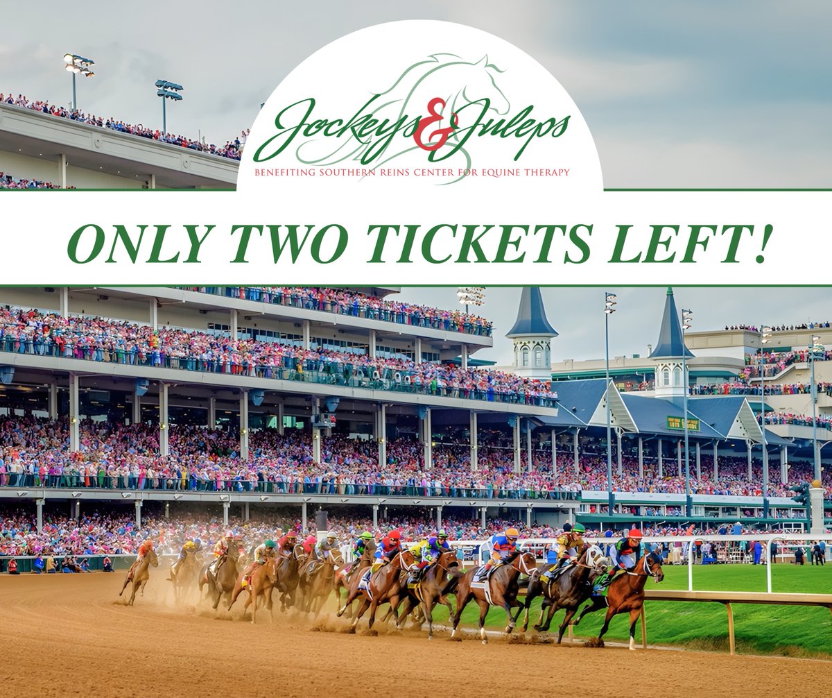 The 11th Annual Jockeys &amp; Juleps is around the corner and only TWO TICKETS remain! bit.ly/4sjpskd Enjoy Southern-style fare, signature mint juleps, live music, and an exciting silent and live auction, all while giving back to those who need it most in our community!