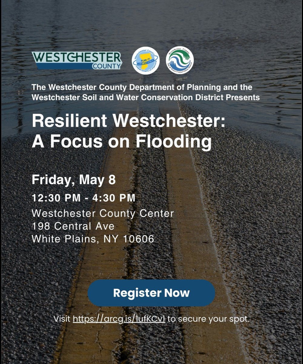WCPlanning's tweet photo. 🌊 Join our Spring Workshop: Resilient Westchester – Flooding Focus 🌿
 🗓 May 8, 2026 | 📍 Getting Back to Basics

Learn how land use + climate change impact flooding &amp; take part in hands-on planning for Westchester’s future.
💡 Collaborate. Learn. Make a difference. https://t.co/zigEcd6KmV