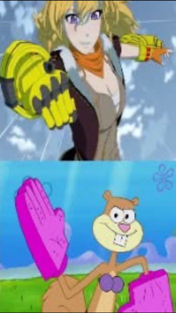 jaYTgameNews's tweet photo. Same vibe. #RWBY #YangXiaoLong #SandyCheeks https://t.co/T83V4jL6cv
