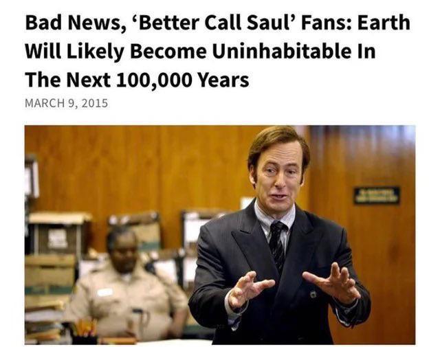 Migabaj's tweet photo. @BDSMSIX It certainly is bad news for Better Call Saul fans https://t.co/v4M3zNRhva