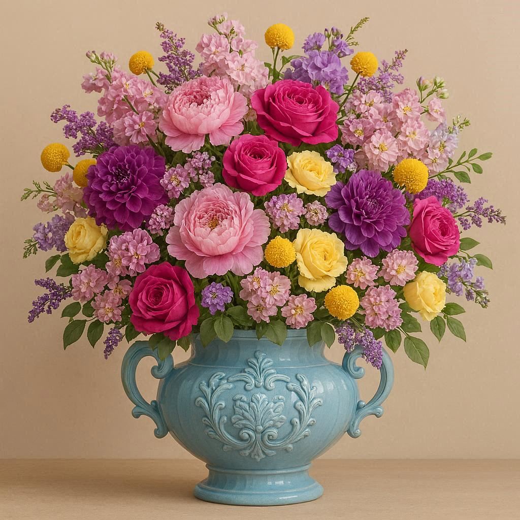 cosmos202403's tweet photo. 💜🩷💛Flower arrangement💛🩷💜
🌼#AIbotanicaldecor💐#AIflower
💗#AIpeony🌹#AIrose⚱️#AIvase https://t.co/zaaeNfFApl
