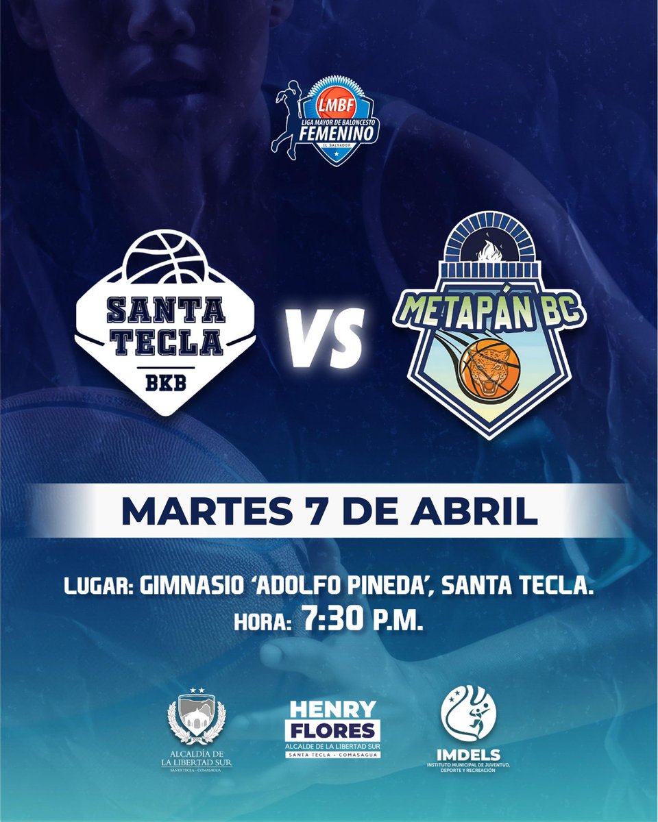 Está noche, nuestro equipo femenino mayor recibe a Metapán BC oficial en casa.🔥

🏟️ Gimnasio Municipal Adolfo Pineda.
🕢 7:30 p.m.

¡VAMOS EQUIPO! 🙌🏻🔵⚪️
