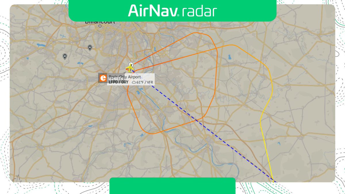 AirNavRadar's tweet photo. 🚨✈️An easyJet arrival at Paris-Orly from Venice was forced into an emergency go-around after a wedding procession launched mortar fireworks near the runway.

The incident occurred on April 5, 2026, at around 17:40, when an Airbus A320 (OE-ICR) operating flight #U24874 was on final approach to Runway 25.

Flight data: https://t.co/z0fVYFeOUg