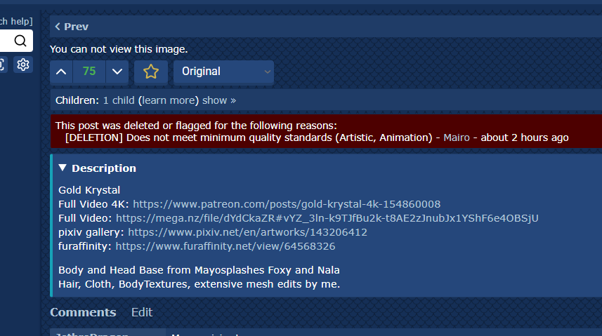 _Todiso_'s tweet photo. Guess i wont upload furry content to https://t.co/sUSQueTEfU anymore. The two krystal clips that i also posted here got deleted. having quality standart as rule is way to subjective from people to people. how want a mod know 100% how something was made ? https://t.co/P39rgPZkaF