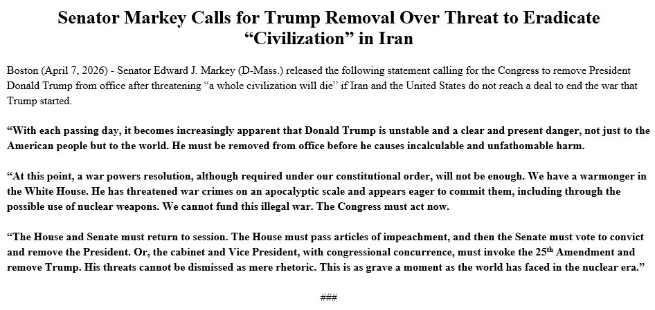 Ed Markey tweet media