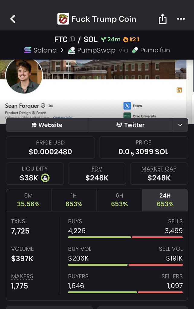 moon_sol68's tweet photo. $FTC IS Up 35.4x 🔥 

💹 From $7k >> $248k MC! 🚀

Join our exclusive VIP Memecoin Signal Group and get Early Calls on trending memecoins before they take off. 

Send a DM now let's get you started https://t.co/KoMRyubDmT