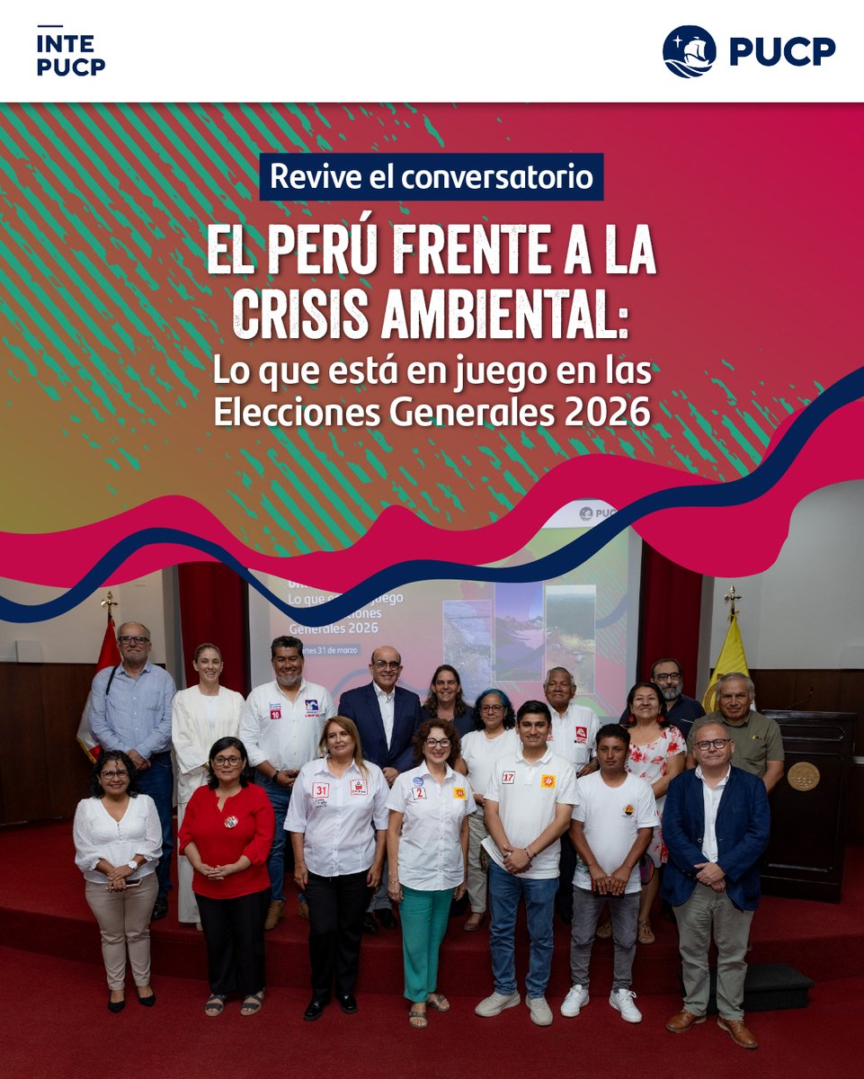 intepucp's tweet photo. 🗳️ #VotarEsClave | Estas #EleccionesGenerales2026 también deciden el futuro ambiental del país 🌎

🎥 Mira el video completo de este diálogo clave para promover un voto informado, con miras a plantear una agenda de remediación ambiental: https://t.co/2EfAFl2nFV https://t.co/BcnltLceaN