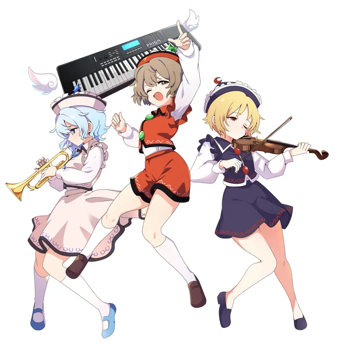 プリズムリバー三姉妹描きました!