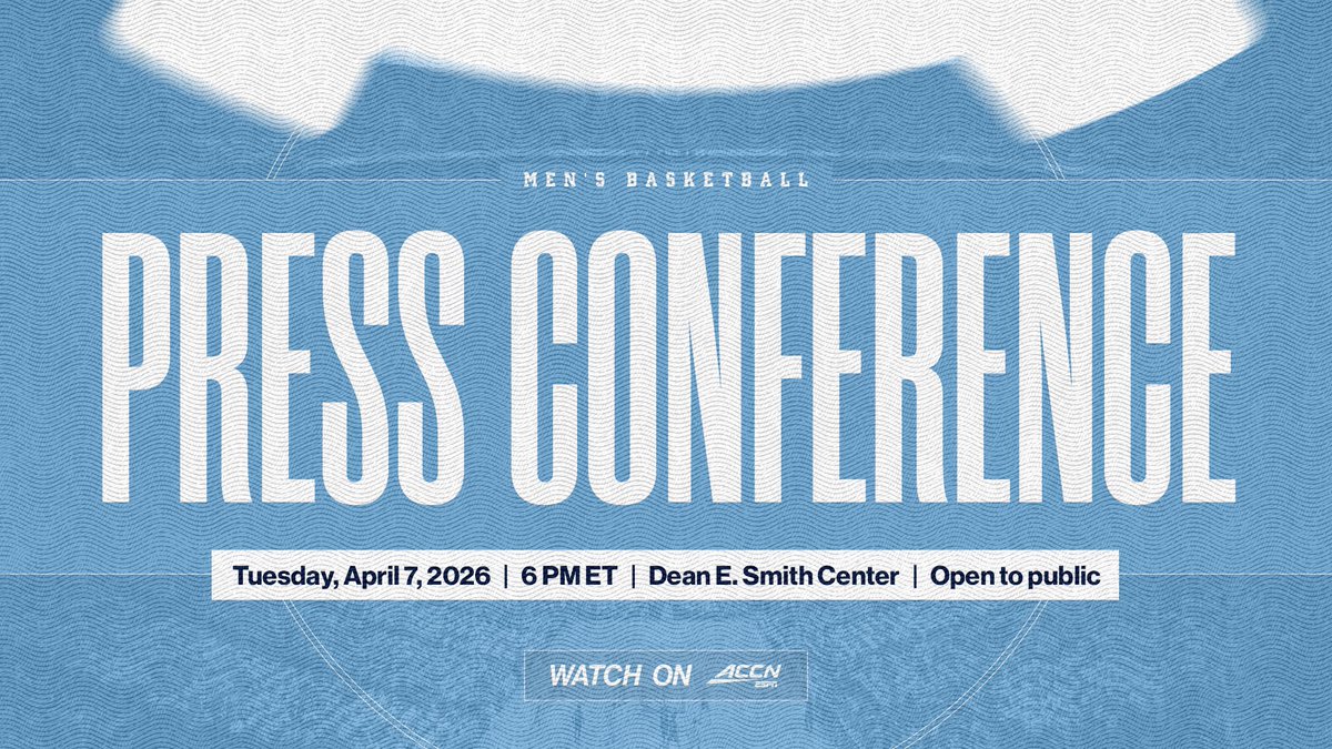 UNC_Basketball's tweet photo. Tune in to Coach Malone’s press conference today at 6 p.m. on @accnetwork 📺 https://t.co/5bGe3vjMuW