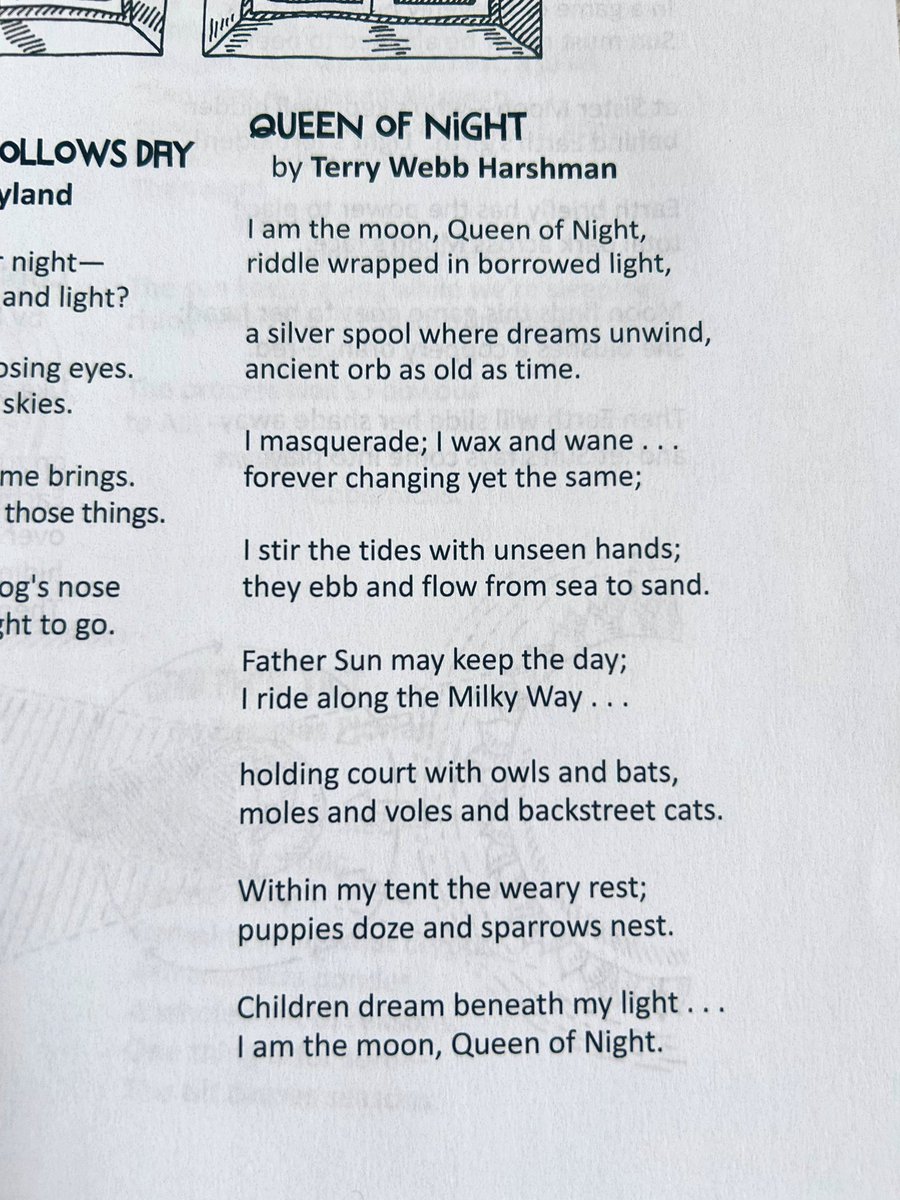 stefkidlit's tweet image. For today’s #NationalPoetryMonth pick, it seemed appropriate to choose this luminous poem by Terry Webb Harshman! 🌖 

It appears in the brilliant anthology THE POETRY OF SCIENCE from @pomelobooks, edited by @SylviaVardell &amp;amp; @janetwongauthor. 
#kidlit #poetry