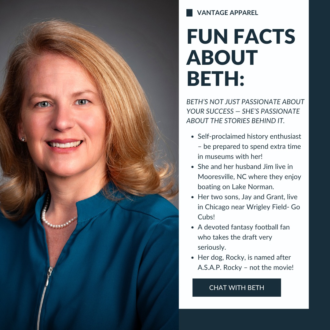 vantageapparel's tweet image. A warm welcome to Beth Belich, Vantage Apparel’s new Sales Account Manager for VA, NC, and SC. With experience on both the distributor and supplier sides of the industry, Beth brings valuable insight and a strong commitment to customer success. 

#VantageApparel #SalesTeam