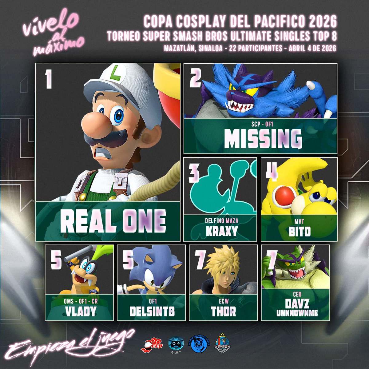 Asi quedo el torneo del finde pasado :D siendo seed 6 acabando 2 nada mal.
Wins sobre kraxy, bito , delsint8 me voy bastante contento con mi resultado GG's.