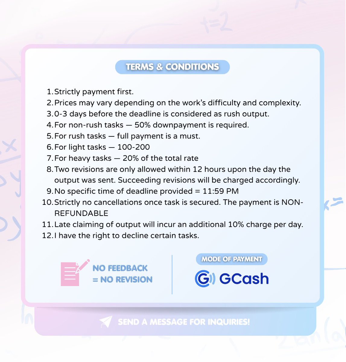 engrerencomms's tweet photo. welcome to my sanctuary! are you having a hard time with your acads? worry no more, let me give some light for you to accomplish your tasks. check my commsheet to know more about me!

📌check #upworksbyeren for client’s feedback and vouches https://t.co/dOF21qeuOy