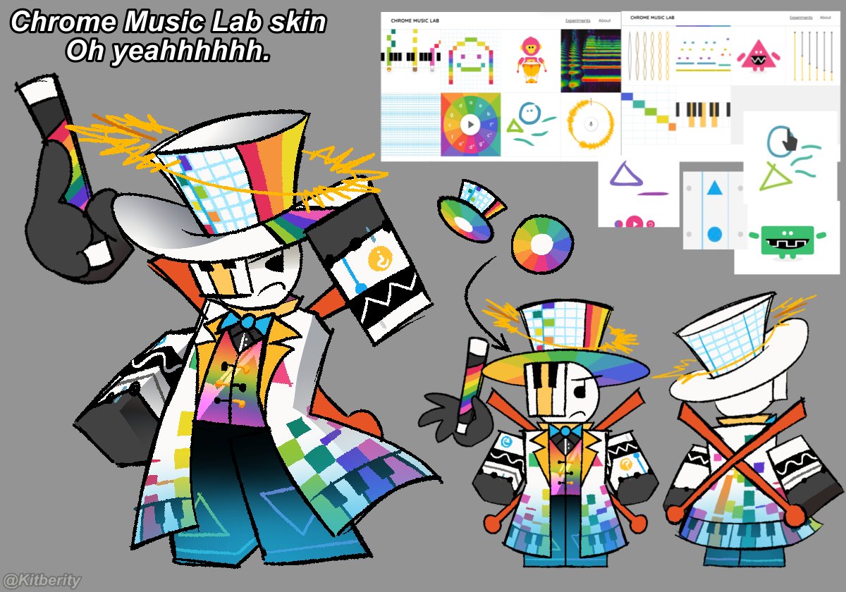 Kitberity's tweet image. DoD skin concepts I made that I never showed here. :&amp;gt; (Music Lab, idk his name yet, and Heartbleed.) Am I a good skin maker yet? 🥹 #dieofdeath #dod