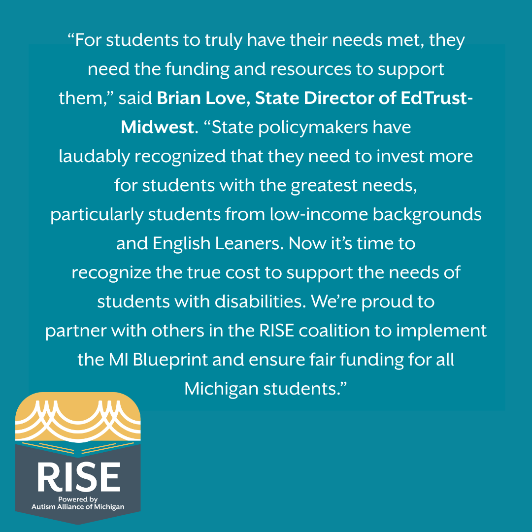 MI_PAAC's tweet photo. Michigan has a plan to modernize special education funding. Now it’s time to follow through.

RISE is a new statewide coalition supporting full implementation of the MI Blueprint.

Learn more: https://t.co/EEfsG1U9u5 

#RISE #MIBlueprint #SpecialEducation #MIeducation https://t.co/3wWC8xGZob