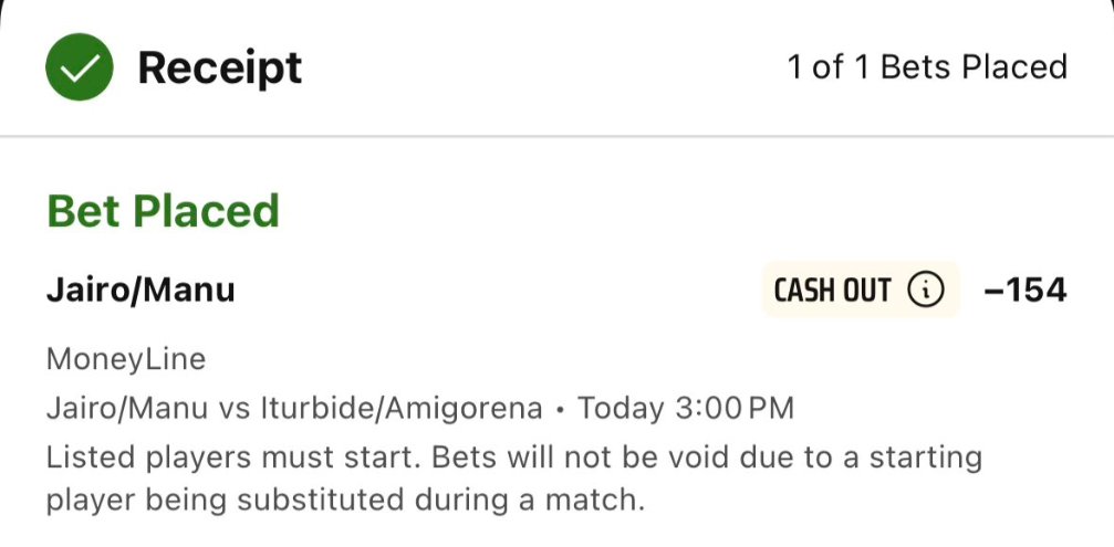 JakeWinsBets's tweet photo. Mid week @JaiAlaiLeague π€
Jairo/Manu ML (-154) π
This duo gets it done after a slow start π€
Bet it and forget it β
#JakeWinsBets #JaAlai #gamble https://t.co/d8TOEYeNyn