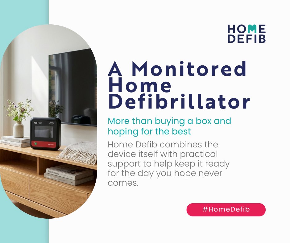 HomeDefib's tweet image. You hope you never need a defibrillator.
But if you do, you will want it close.

That’s the point of Home Defib.
#AED #HomeDefib #HomeSafety