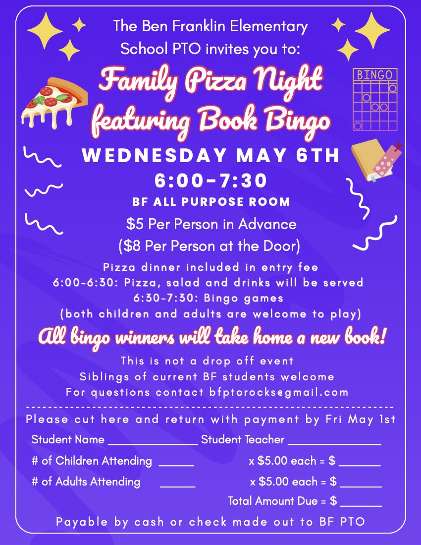 Ben Franklin Elementary School PTO tweet media