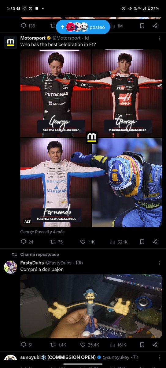 HyDr4rt's tweet photo. @Motorsport @GeorgeRussell63 @OllieBearman @alex_albon @alo_oficial @F1 xD https://t.co/N0RljjLfv4