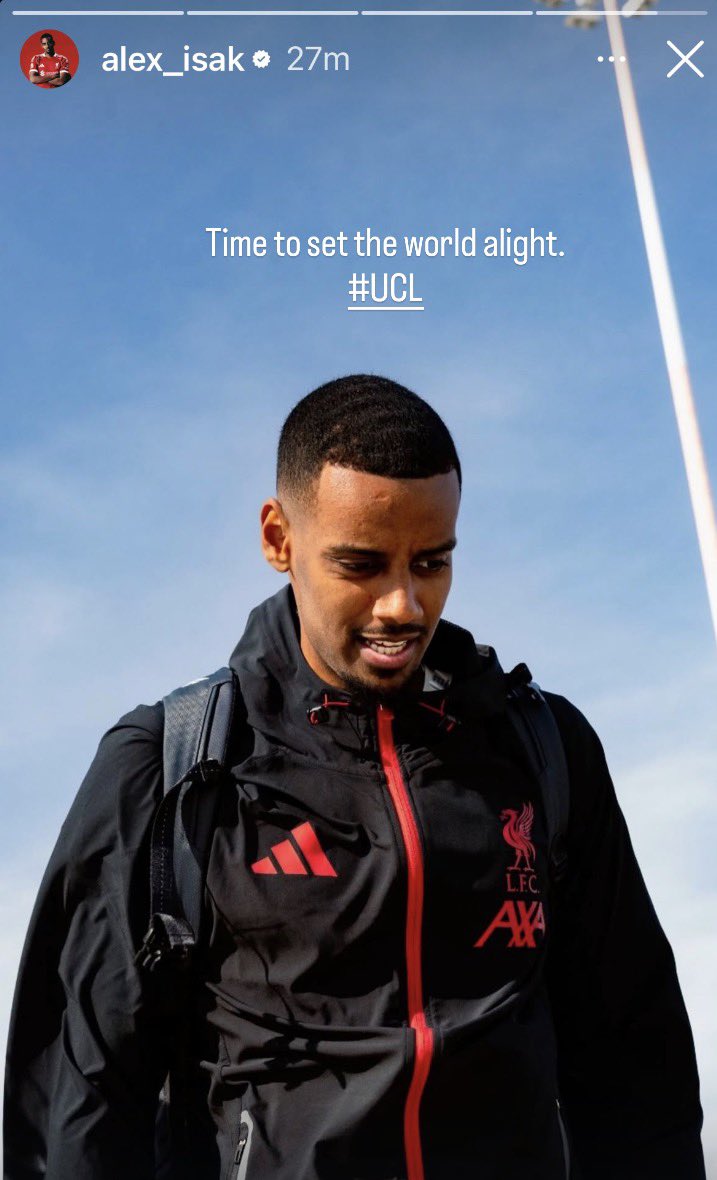 Alexander Isak on instagram. 🇸🇪