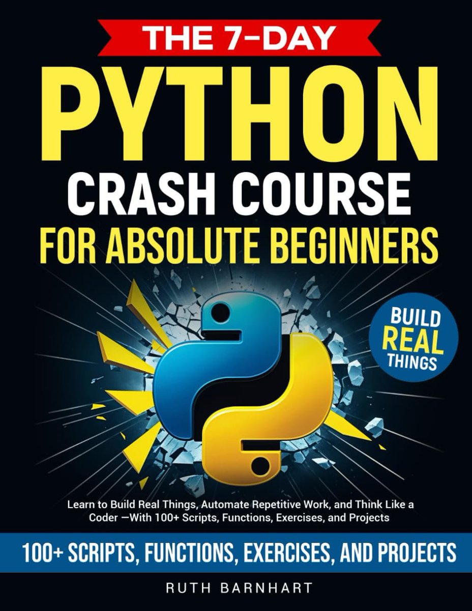 KirkDBorne's tweet image. 4 book choices to Learn Python (for beginners):

1) Python Illustrated: amzn.to/47IUivd

2) Master Python Fundamentals: amzn.to/4cwiLq8

3) 7-Day Python Crash Course: amzn.to/4vfT0C3

4) Python Crash Course [3rd Edition. A Hands-On, Project-Based]: