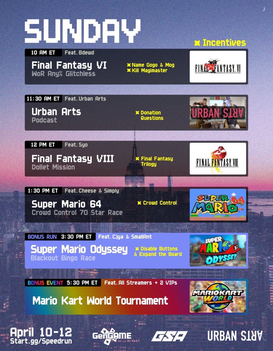 GSA 🎮 Speedrun Events tweet media