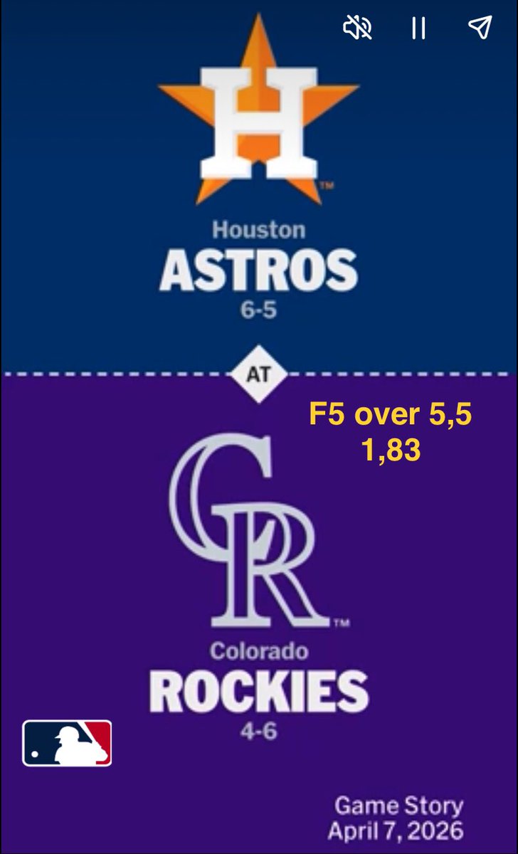 curry_st30's tweet photo. 7/4/26
MLB PLAYS🇺🇸 ⚾️

————————-

Reds 🆚Miami Miami TTU 3,5(1,90)
Houston 🆚Colorado F5 over 5,5 (1,86)

————————-
Let’s cash 💰
Like ❤️ &amp; follow @curry_st30 
#MLB #GamblingX https://t.co/Jl4kIKNsku