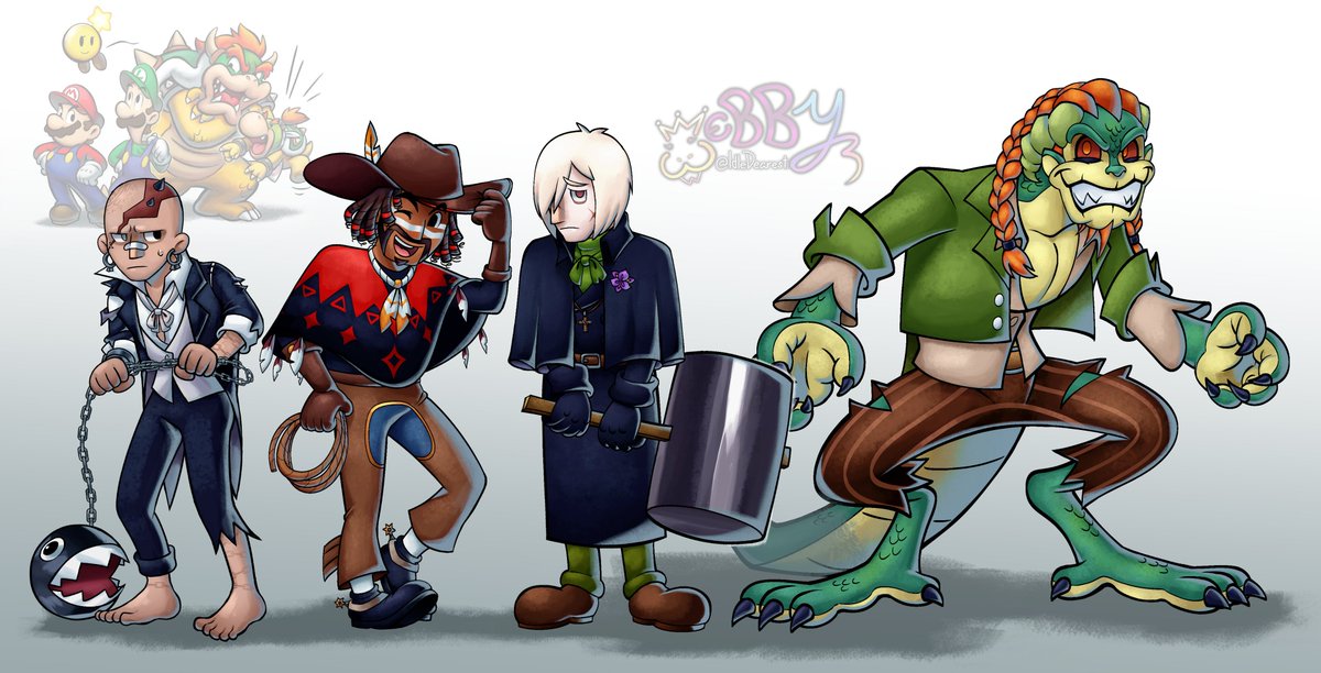 IdleDearest's tweet image. idv mains in the M&amp;amp;L series art style I did for fun!!