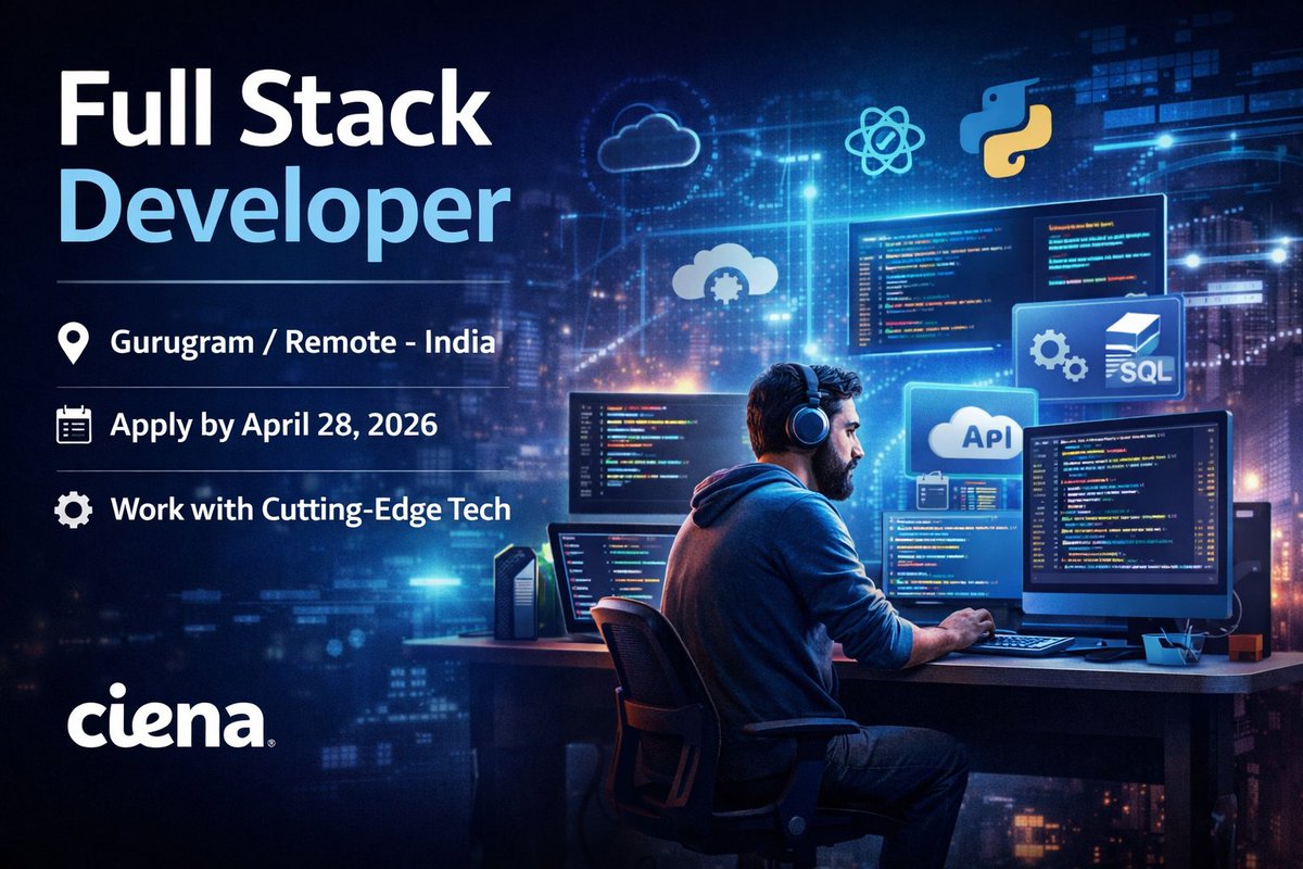 software24334's tweet photo. Full Stack Developer Job at Ciena – Gurugram / Remote India | Apply Now

Apply Here - https://t.co/CIWiROb4WC

#Job #Remotejob #Gurugram #cienajob #fullstackdeveloper https://t.co/5SDcrNgVcy
