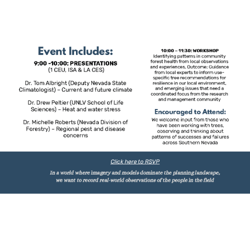 NV_ASLA's tweet photo. @nevadaplants, @driscience and The American Planning Association Nevada Chapter invites all the people who wants to voice their vision on the composition of a thriving, mature tree canopy! We hope you can join us!🌳 https://t.co/grOAbqw28c