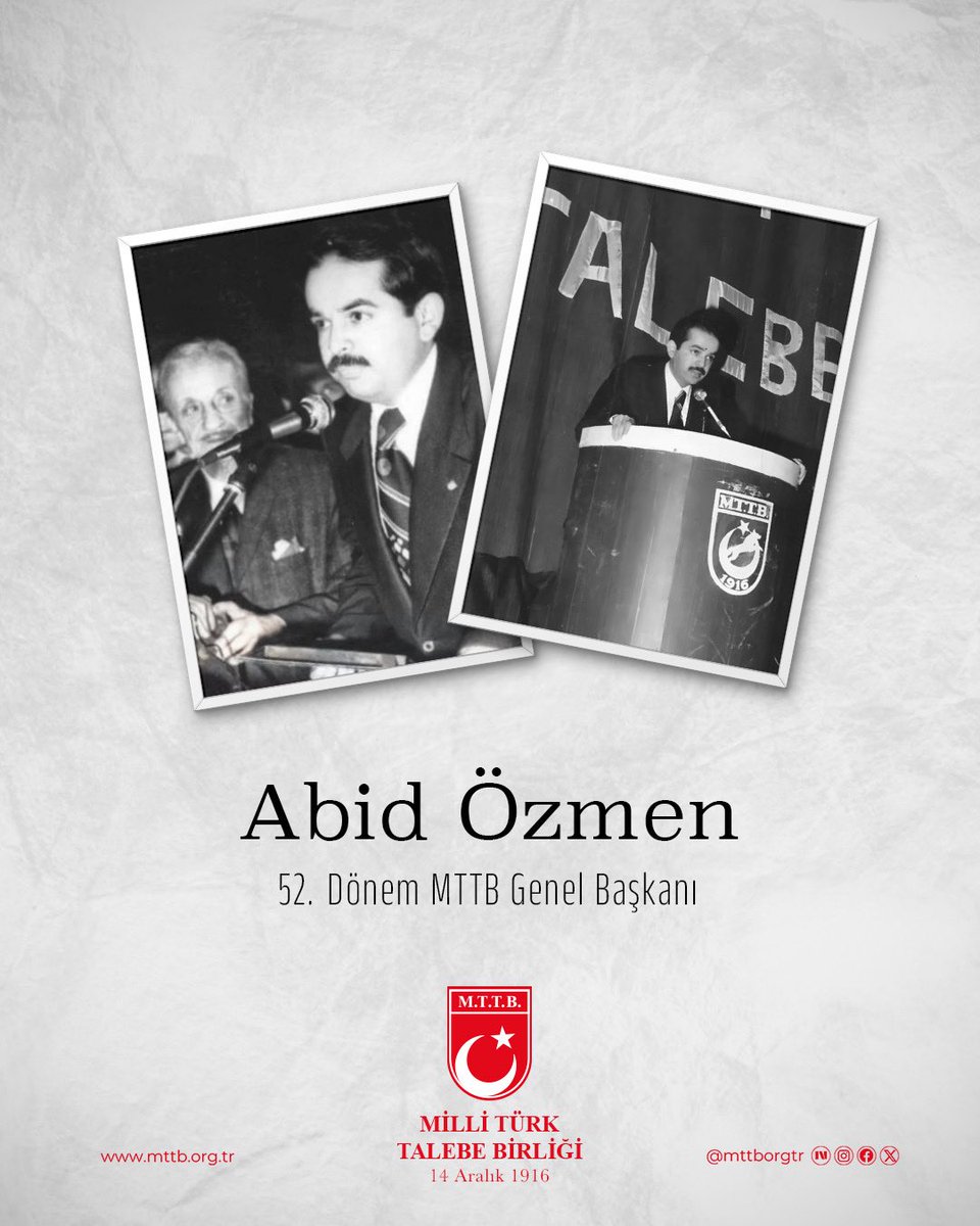52.⁠ ⁠Dönem Genel Başkanımız Abid Özmen’i vefatının sene-i devriyesinde rahmetle yâd ediyoruz.