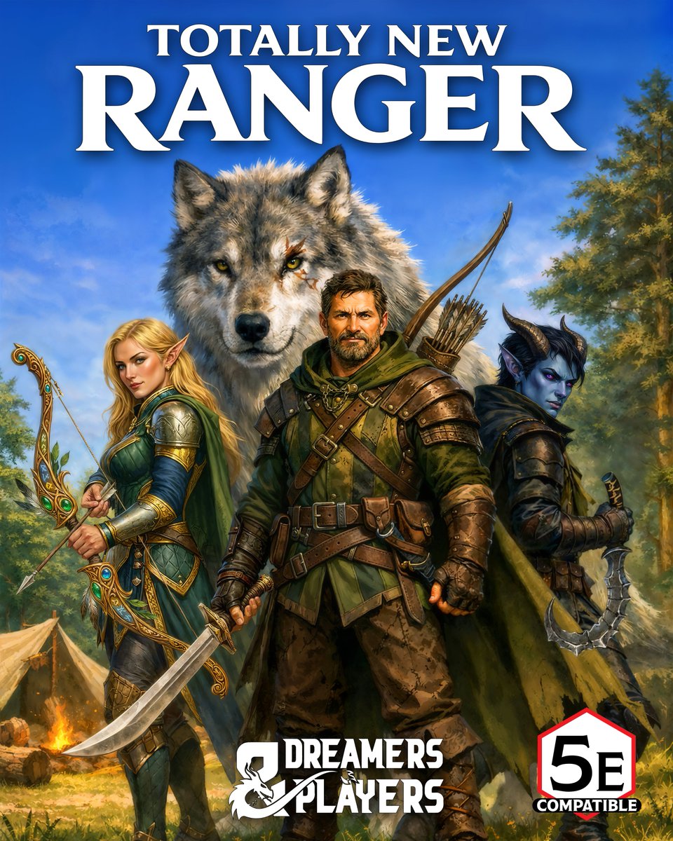 🚨 ONLY 72 HOURS LEFT! 🚨

The Totally New Ranger is funded &amp; ending soon! Grab the ultimate 1-20 level class overhaul for 5E &amp; 5.5E.

🐺 3 Subclasses ✨ 35 New Spells ⚔️ 25+ Magical Items
Play the Ranger of your dreams: kickstarter.com/projects/dream…
#DnD #TTRPG #Kickstarter