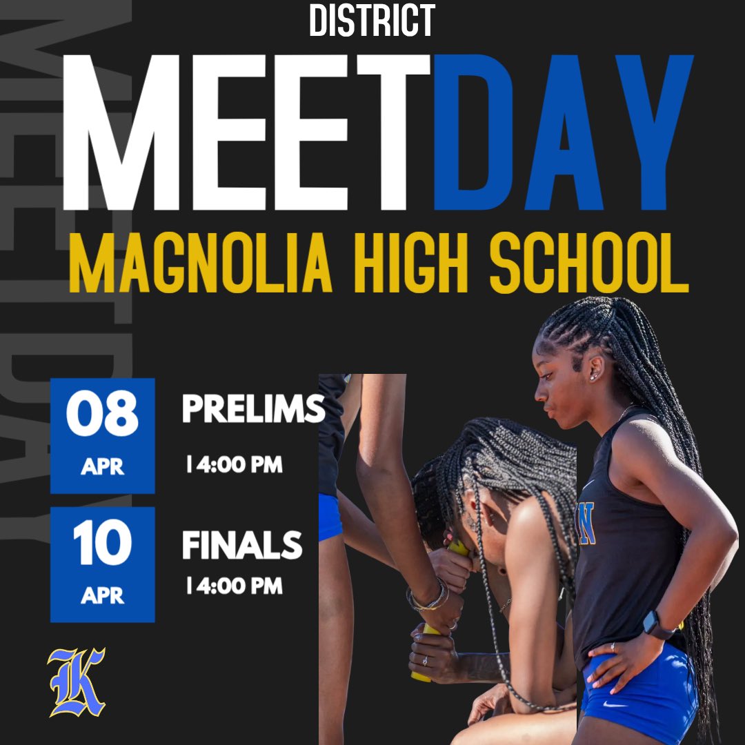 jmrogers_cte's tweet photo. District Meet Tomorrow and Friday at Magnolia High School. 4X1, 4x4 & 100 M
#KleinHigh #District #Rogers https://t.co/mSj6ly7ndM
