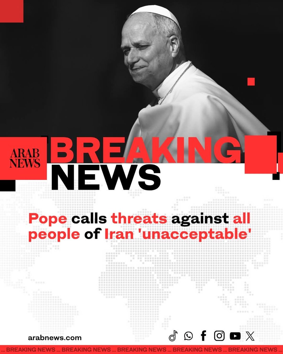 Chiristian Leader Pope Leo XIV (the first American pope) has publicly condemned threats against the entire population of Iran as "truly unacceptable." 

Trump's warnings about strikes that could target broader Iranian infrastructure means "whole civilization" facing consequences.