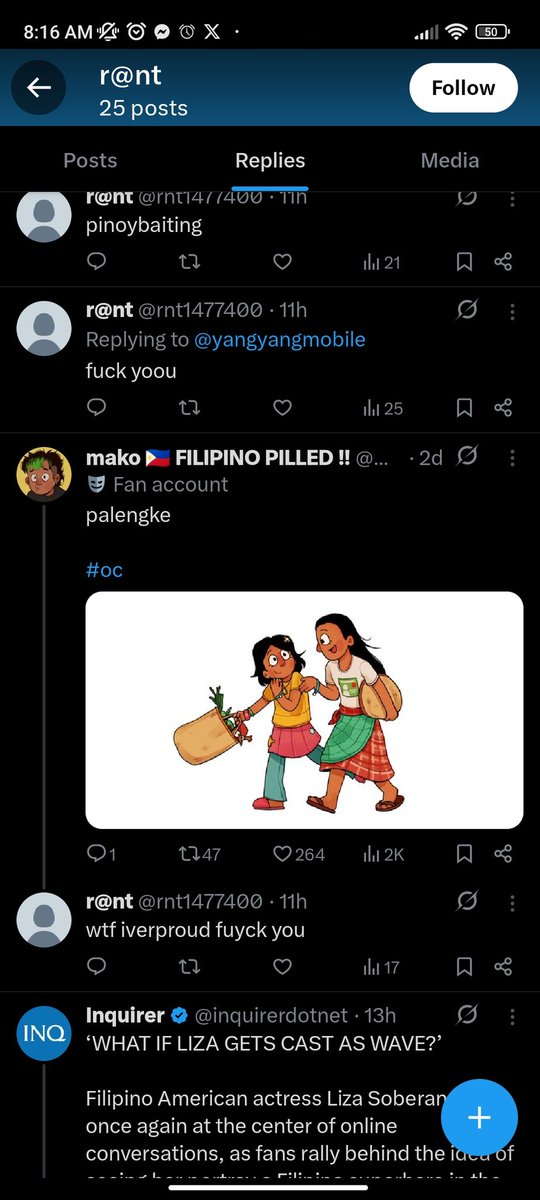 JhennieV2's tweet photo. @jtlntn @rnt1477400 @SoapySoapster Also sabihin mo din yan kay r@nt na kausap mo who has also 5 followers

That guy curses everyone everytime he sees Pinoy or Philippines; he pretends he is indo or malay or any foreigner disgusted by anything PH, pero Pinoy din pala lol. https://t.co/NFeXxHlcir