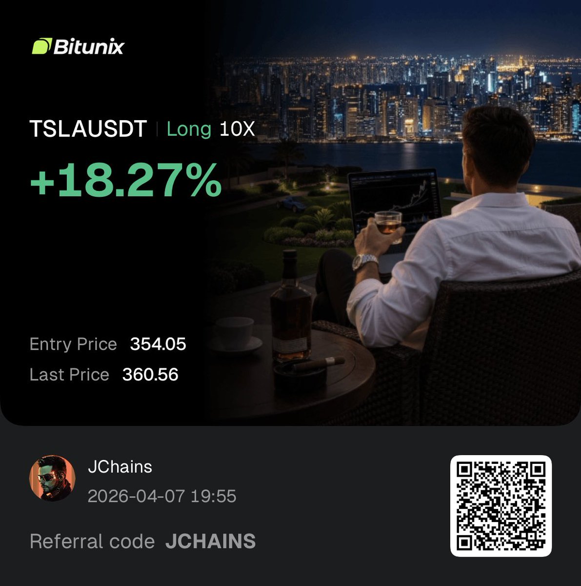 jchains's tweet image. Me chilling watching my $TSLA long start printing after a couple days in the red. #winning