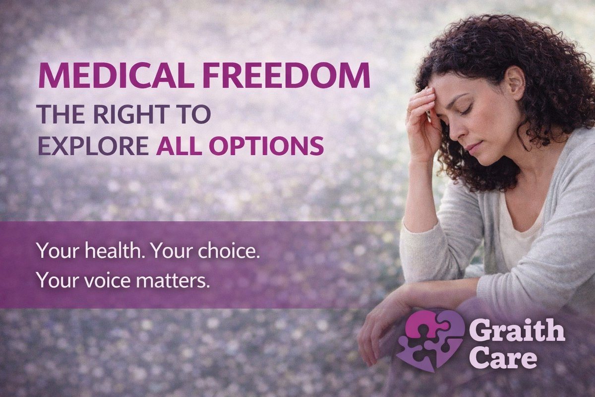 GraithCare's tweet photo. You deserve to know ALL your options.

Your health decisions should never feel rushed, pressured, or limited.

But too often, people are told:
“This is your only option.”
“This is the next step.”
Without being shown the full picture.
At Graith Care, we believe in medical freedom —
the right to understand, explore, and choose what is best for you and your family.

Because true informed decisions only happen when you have:
• Clarity
• Education
• Access to all options

We stand with you.
We advocate for you.
We help you ask the right questions and find the path that aligns with your goals.
Your health. Your choice. Your voice matters.

Call or text: 469-289-1370
https://t.co/XC2q4zFTho
#GraithCare #MedicalFreedom #KnowYourOptions #PatientAdvocate #HealthcareRights #InformedDecisions #YouAreNotAlone #HealthcareSupport