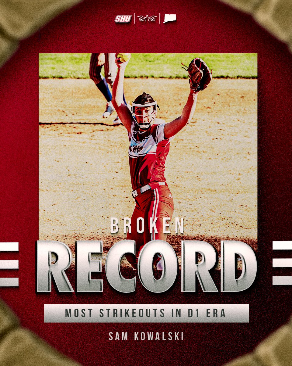 sacredheartsb's tweet photo. We would like to congratulate senior Sam Kowalski for breaking the program record in strikeouts in the DI era with 599 in her career!! She is now second in program history behind SHU great Debbie Tidy!!

#WeAreSHU https://t.co/8iYcTbq7Ow