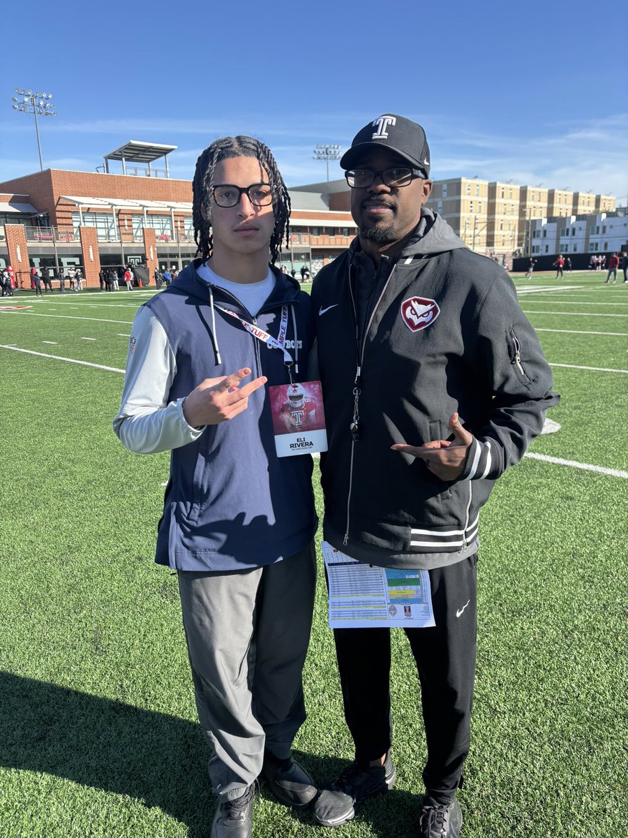 ElijRivera's tweet photo. Appreciate the knowledge and love at Temple Football today !!!! Thank you @Coachblsmith for teaching me more about safety’s and more about what you look for in players.  #RollTribe #Lenapefootball 
@_CoachBaker2 @CoachFourTUFF @Coach_Kreider @AdvLevelRecruit @LenapePrideClub https://t.co/MtcBCaZWjJ