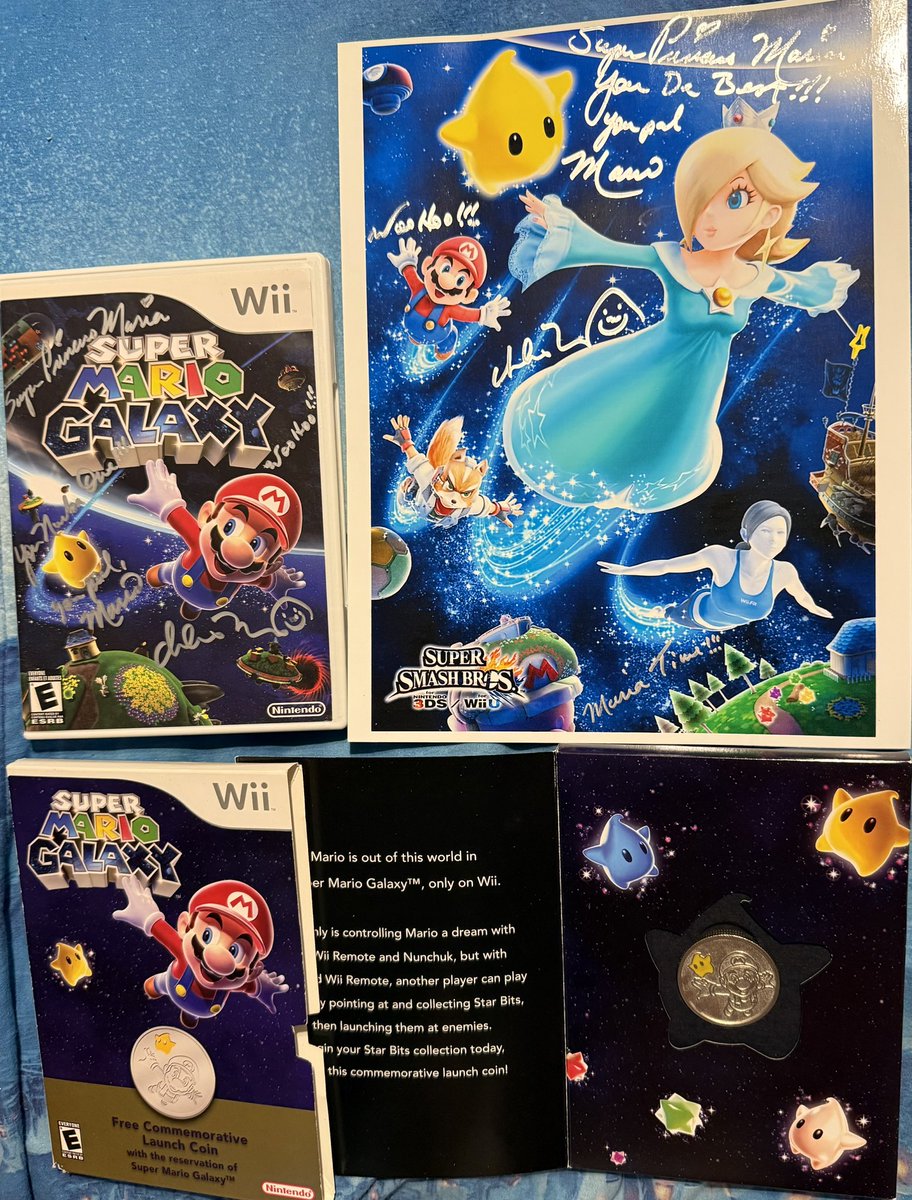 MsDBZbabe's tweet image. My signed Mario Galaxy from Charles Martinet when I met him 10 years ago in 2016 ✨🙏 #MarioGalaxy #Nintendo