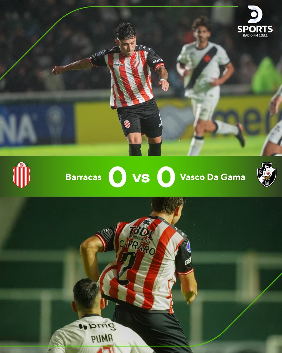 DSportsRadio's tweet photo. EL GUAPO Y UN GRAN PUNTO DE LOCAL ⚔️

Barracas Central empató 0-0 con Vasco Da Gama en su debut en la CONMEBOL Sudamericana 🏆

Lo escuchaste en DSPORTS Radio 103.1 #ElSonidoDelDeporte, con los relatos de @ezehoeffner  📻
