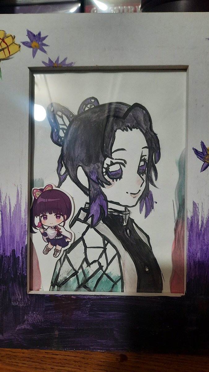 My kiddo is going somewhere, someday. She's going to be everything I wish I could have been.  she painted this for my bday. I love it. Shinobu 🦋