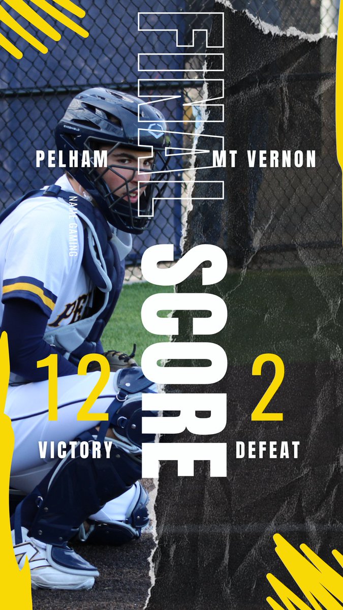 pelham_baseball's tweet photo. Pelham defeats Mt. Vernon 12-2. Winston Speros had 4RBI on 2H. Nick Starvatow and Gavin Keating each had 2H and Spencer Polsky was 1-3, 3B, RBI. Frank Reese earned the W, 5IP, 3H, 2ER, 6K, 6BB. 
#1-0
@KDJmedia1 @HaggertyNancy https://t.co/09VwmPFa3a