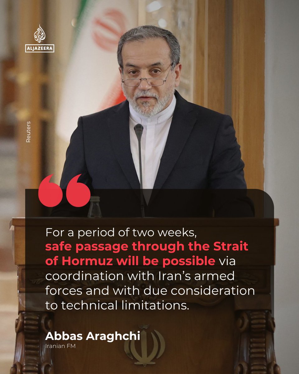 AJEnglish's tweet image. Iran’s FM Araghchi has shared a statement on behalf of Iran’s Supreme National Security Council declaring that “if attacks against Iran are halted, our Powerful Armed Forces will cease their defensive operations.”  

🔴 LIVE updates: aje.news/9k7fl9