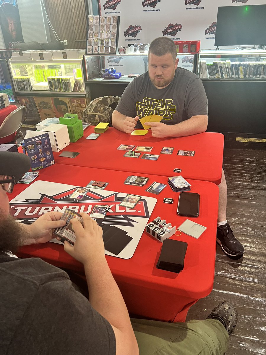 TurnbuckleWorld's tweet photo. Zach and Levi in tonight at Turnbuckle World playing Star Wars Unlimited. We are building a community for the game and let us know if you want to get involved. https://t.co/w90NIjsSlV