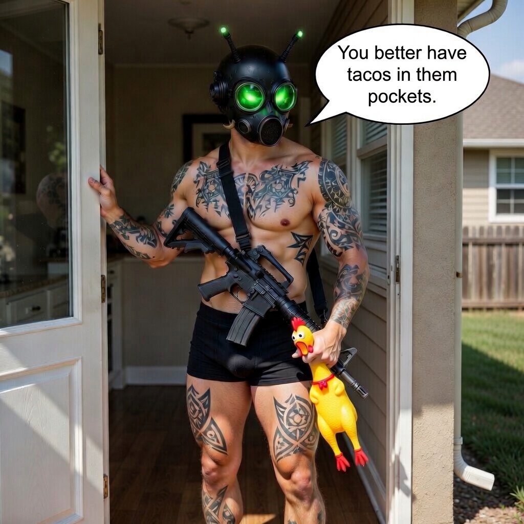 LostPants21's tweet photo. Unannounced visitors get the full security protocol. #NoPantsNoProblem https://t.co/DcgxcSWtpF