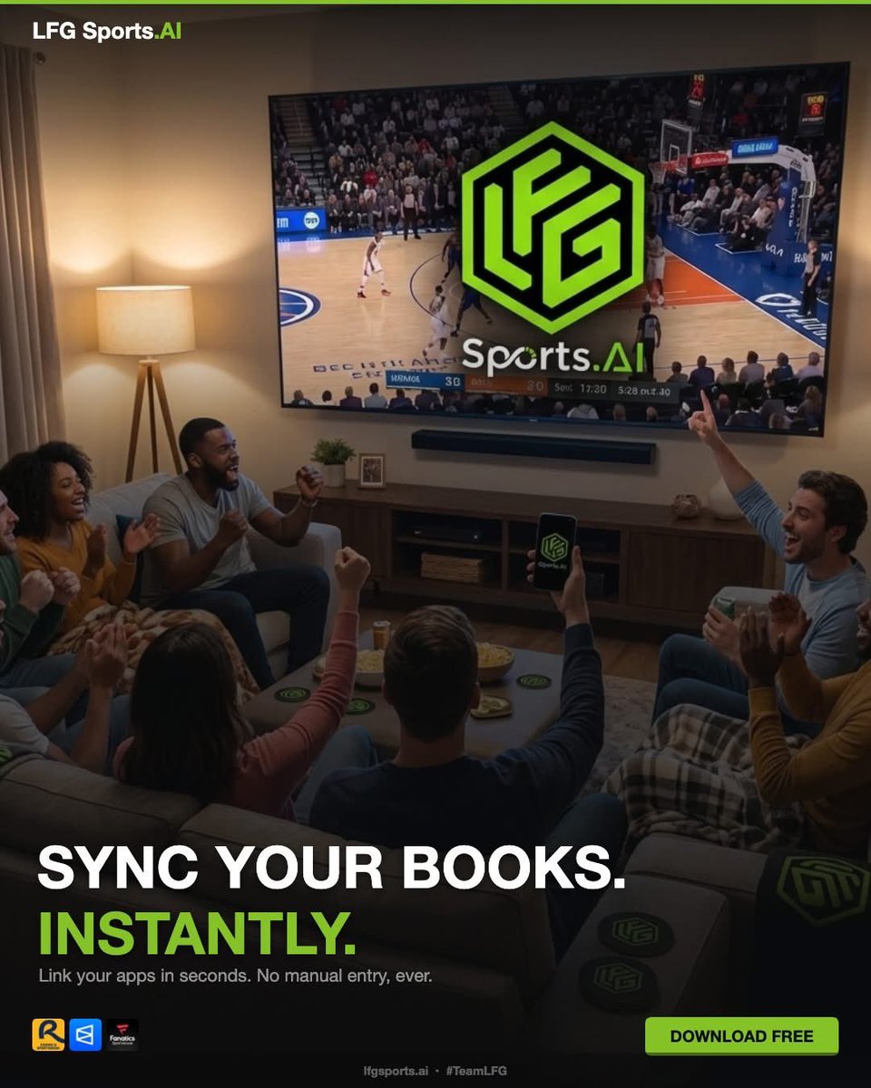 Not a sportsbook. Not a picks service. A command center.

11 sportsbooks. 8+ sports. Odds every minute. Trends every 10 min. Live scores every 30 sec.

Free to download. Link in bio.

#TeamLFG #BettingTracker #SportsData #NBA #LFGSportsAI #Sportsbettors #Sportsbetting