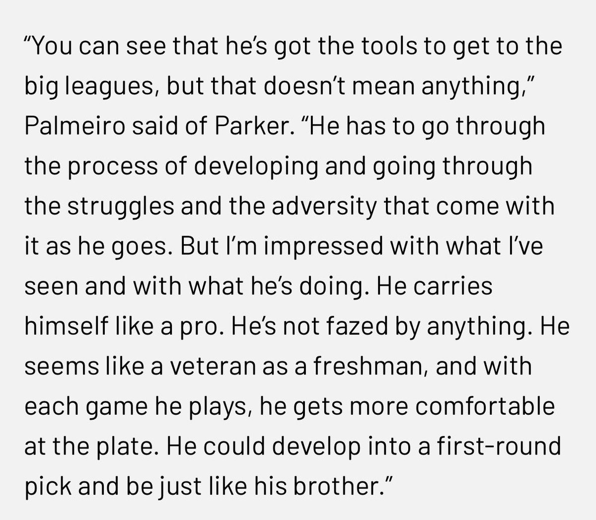 Here’s what Rafael Palmeiro said after I asked him about Jacob Parker last weekend: state1878.com