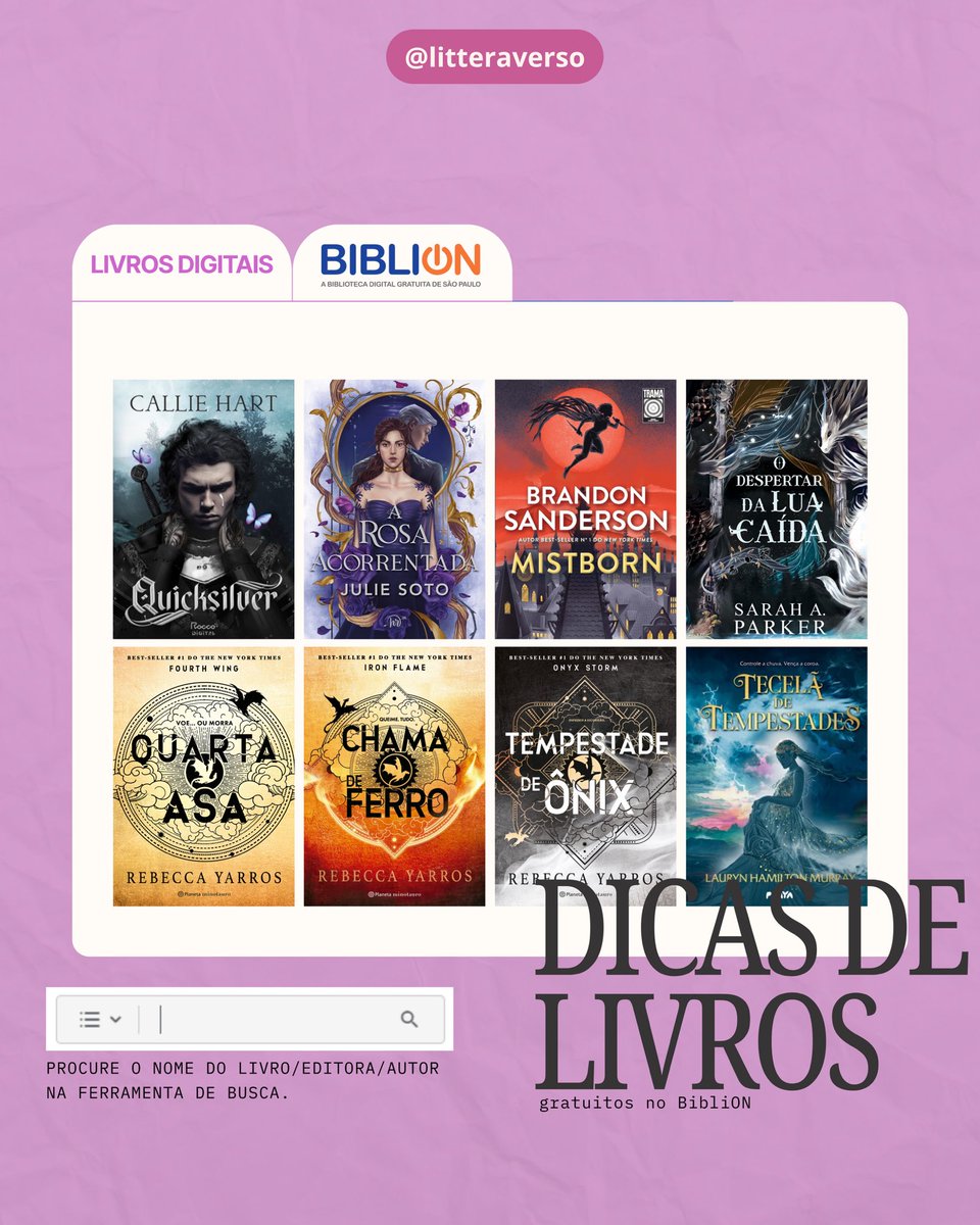 litteraverso's tweet photo. Gostou do MEC LIVROS? Vem cá que eu te ensino também a como utilizar o BIBLION 💖✨📱 https://t.co/YE26ws4D7R
